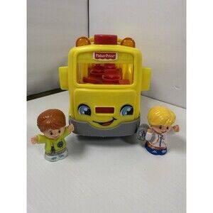 Complete Fisher-Price Little People Sit with Me School Bus + Figures -Works!